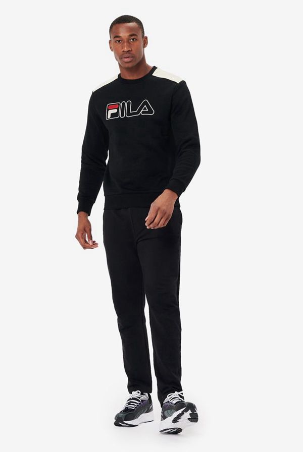 Fila Panske Topy V prodej Fila Basil 2 Crew ierne erven